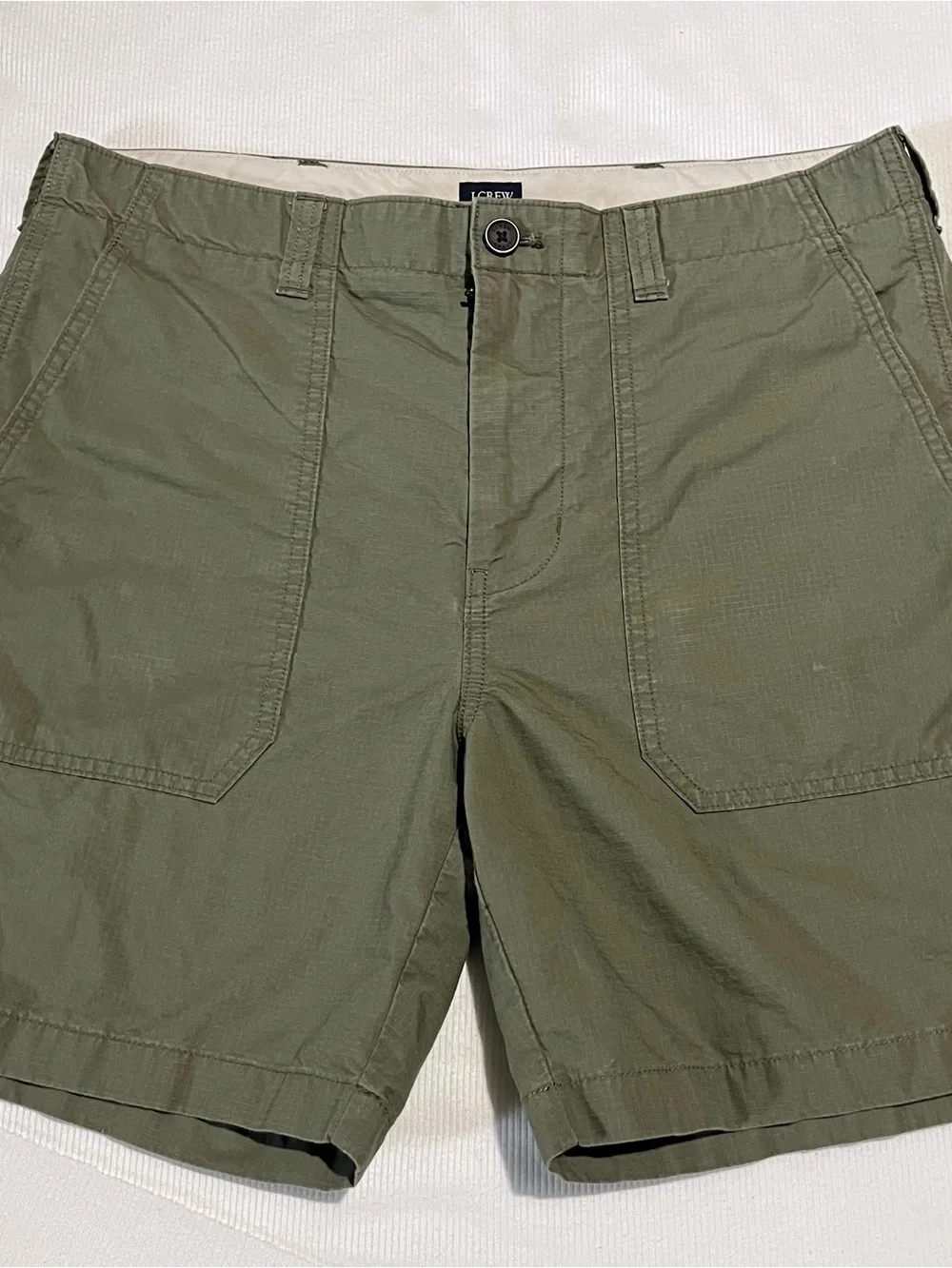 J. Crew Men's Olive Green Flat Front Casual Shorts